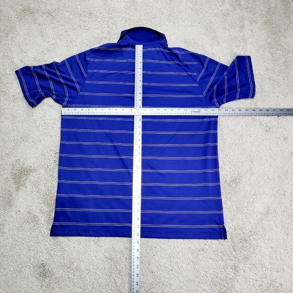 Antigua Tampa Bay Lightning Polo Shirt Men L Blue Striped Golf Performance - Picture 6 of 8